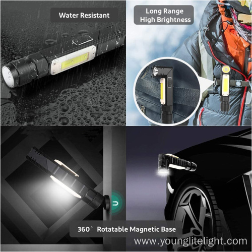 Aluminum 90 Degree Rotatable Rechargeable Magnetic Torch